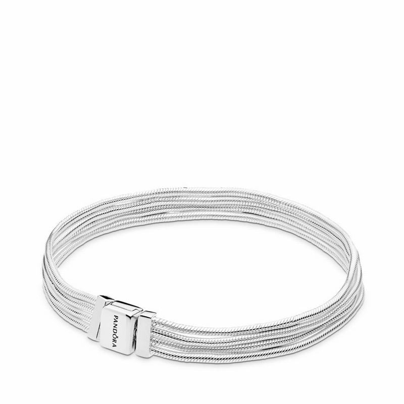 Pandora Reflexions™ Multi Snake Chain Bracelet Outlet NZ, Sterling Silver (239706-JPK)